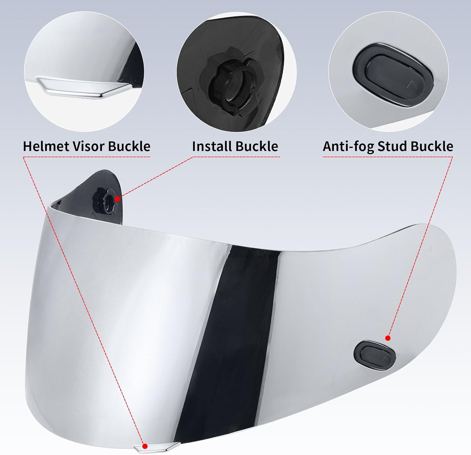 VCOROS Motorcycle Helmet Face Shield Visor Repalcement for HJ-09 CL-15 CL-17 CL-16 CL-SP AC-12 FS-10 CS-R1 IS-16 CS-R2 Shield (Smoke)