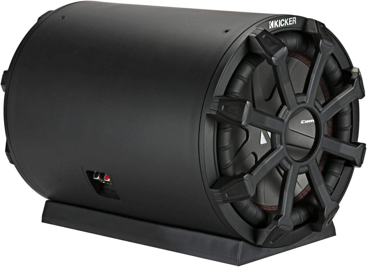 KICKER 46CWTB102 TB10 10-inch Loaded Weather-Proof Subwoofer Enclosure w/Passive Radiator - 2-Ohm, 400 Watt