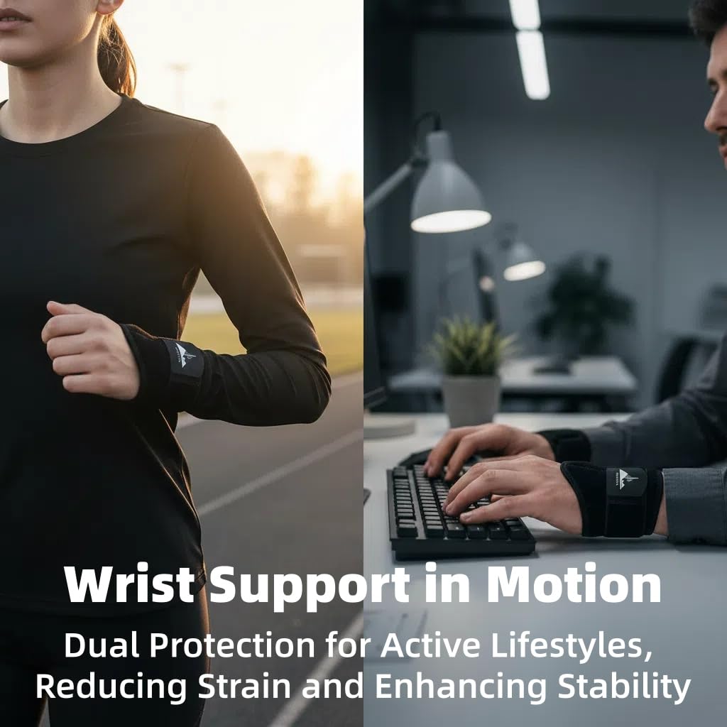 2-Pack Universal Wrist Braces - Support for Left & Right Hand