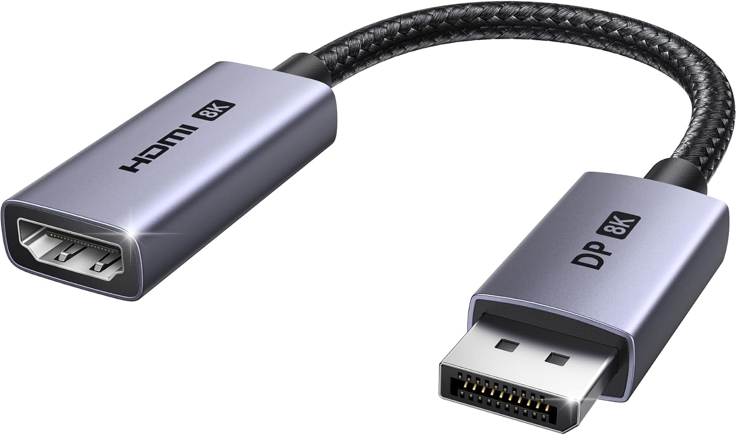 UGREEN 8K@60Hz Active DisplayPort to HDMI Unidirectional Adapter, 0.66FT | DP 1.4 PC to HDMI 2.1 Screen