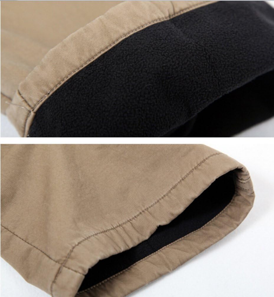 Men's Winter Fleece Lined Military Cargo Pants Casual Outdoor Pants