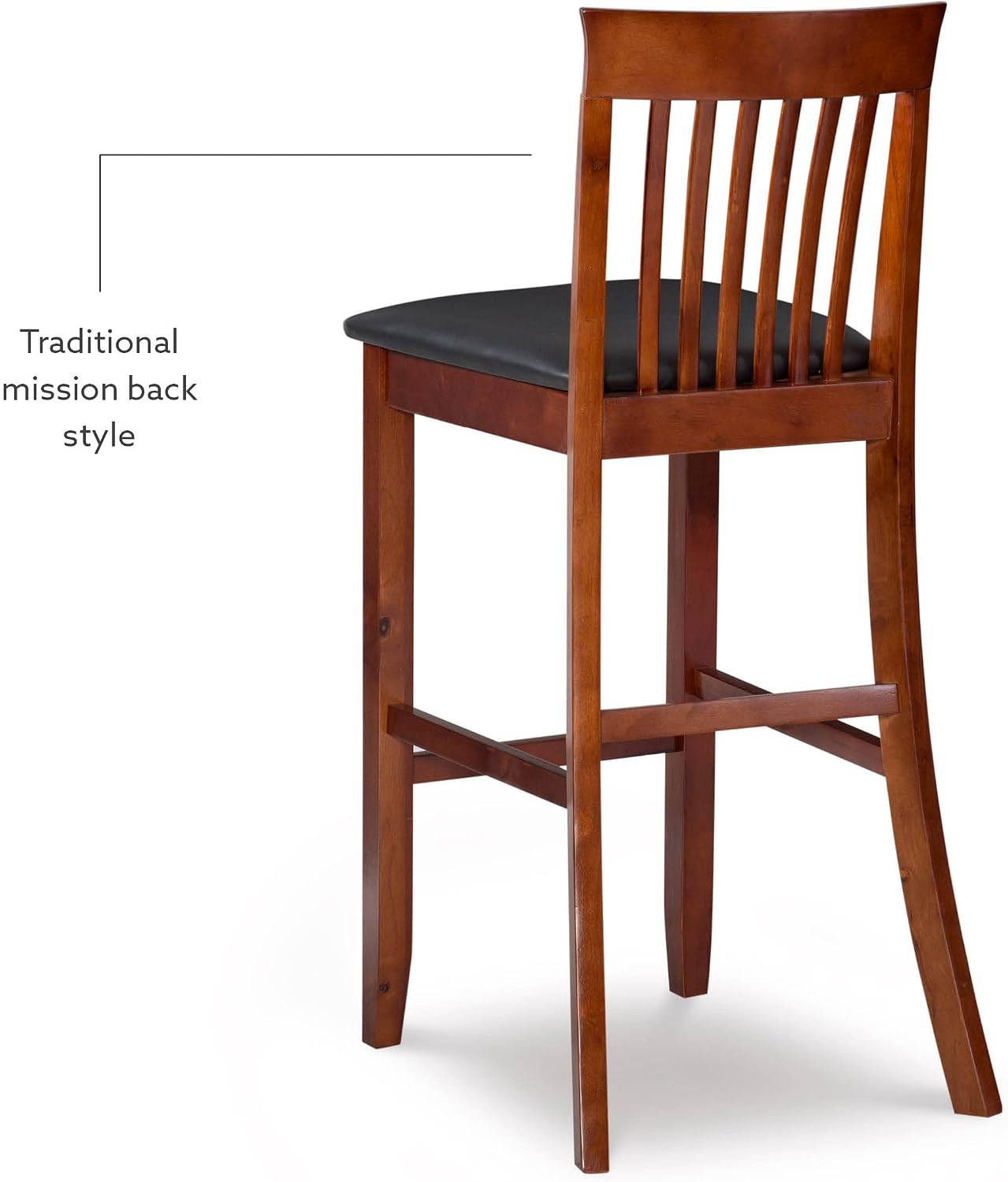 Linon Torino Collection Craftsman Counter Stool, 17.25"W x 19.5"D x 37"H, Black