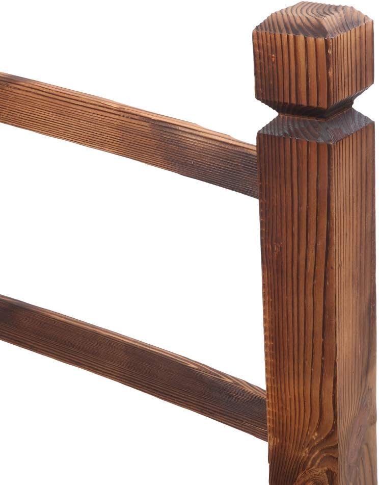 VINGLI 5 ft Garden Bridge, Classic Wooden Arch with Safety Rails Stained Finished Footbridge, Decorative Pond Landscaping, Backyard, Creek or Farm
