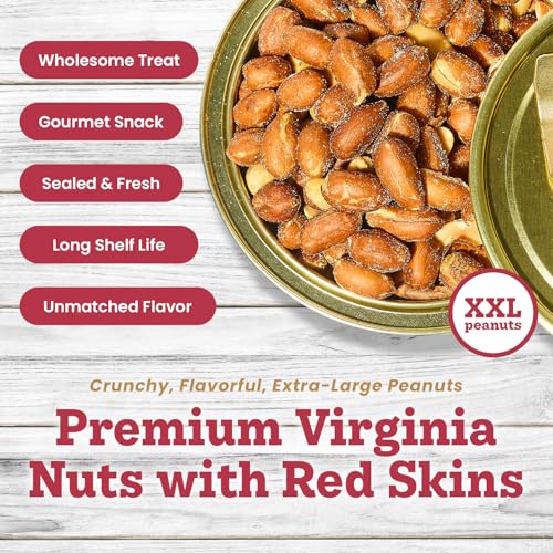 Hubs Peanuts Premium Salted Virginia Nuts, Non-GMO, Gluten Free Healthy Snacks - Irresistible Crunch & Flavored Peanuts - Made from Premium Ingredients - Vacuum-Sealed Tin - 2 Packs of 40 oz Cans