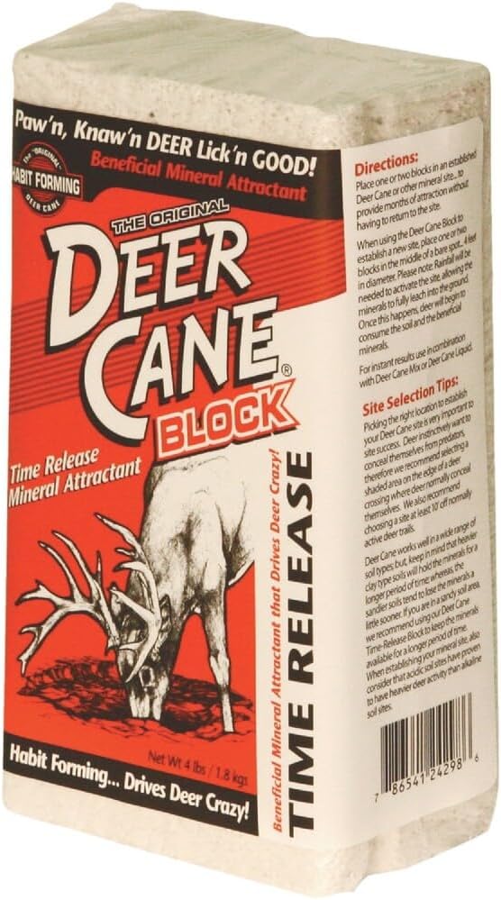 EVOLVED HABITATS Deer Cane Block Mineral Deer Attractant - Fast & Easy to Use All Year-Round Concentrated Mineral Food Supplement for Deer