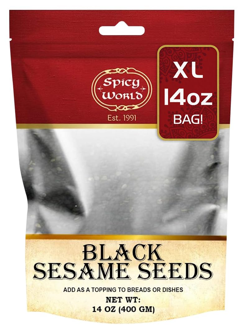 Raw Black Sesame Seeds 3 LB Bag - Natural - By Spicy World
