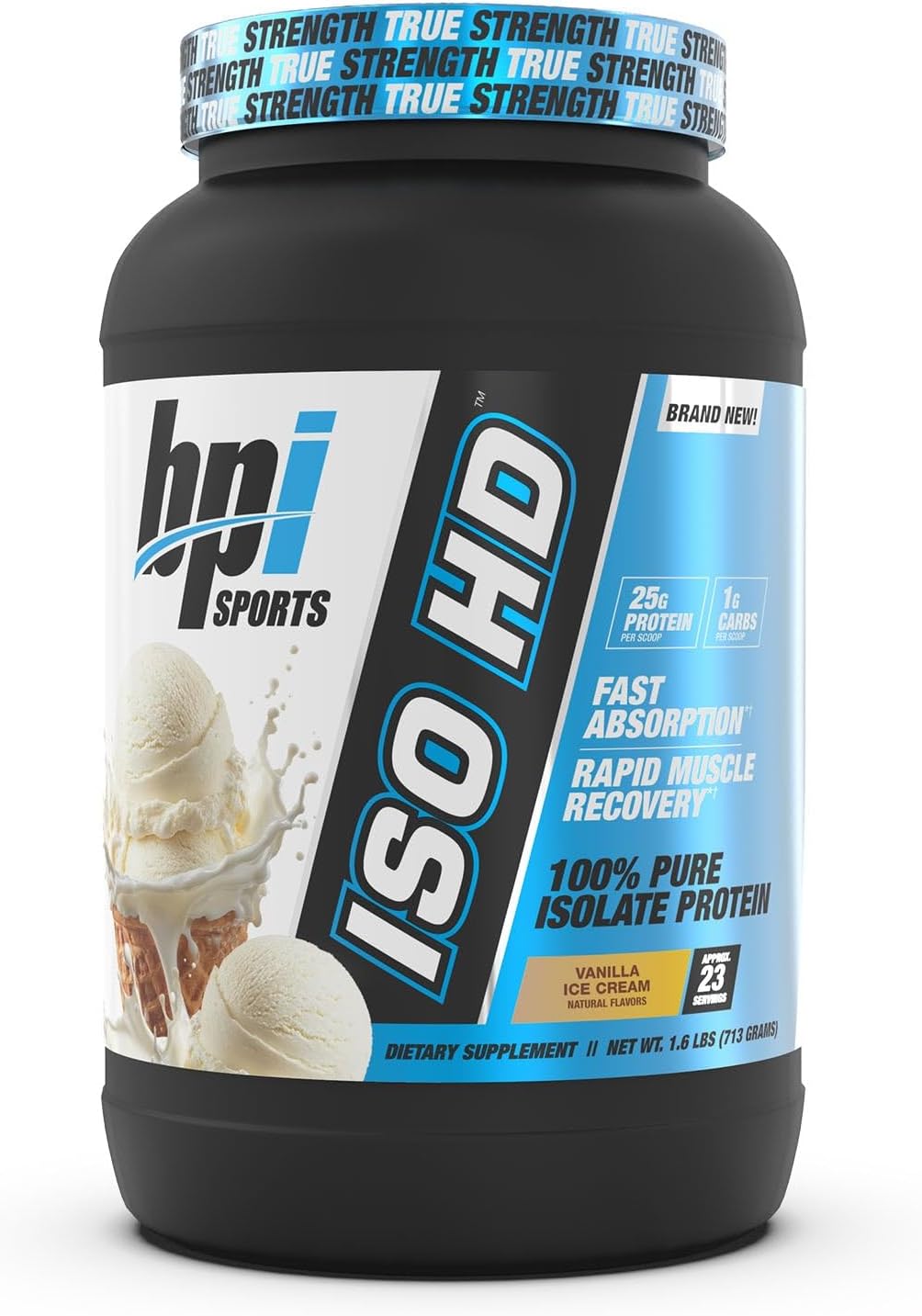 BPI Sports ISO HD Isolate Protein Powder – 100% Whey Isolate, Protein Powder for Muscle Gain - Chocolate Brownie, 5.4 Pounds - 69 Servings