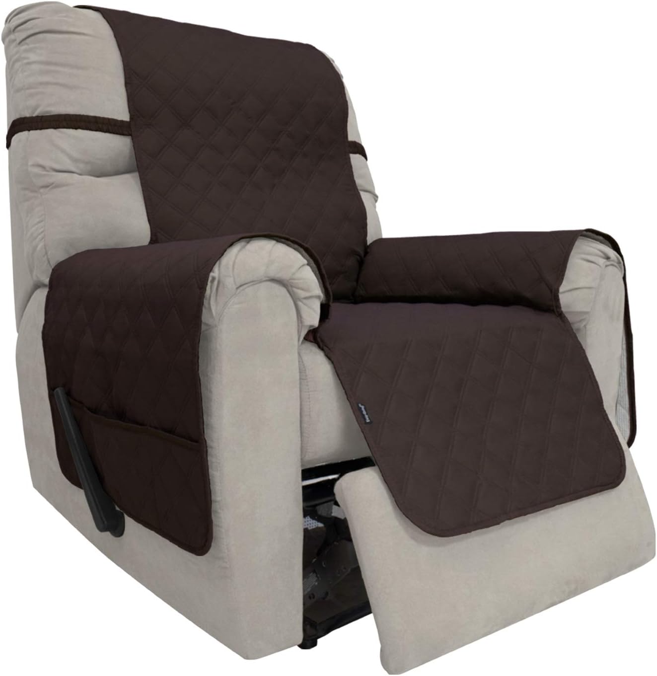 Easy-Going Waterproof Non-Slip Couch Cover, Small Recliner, Chocolate