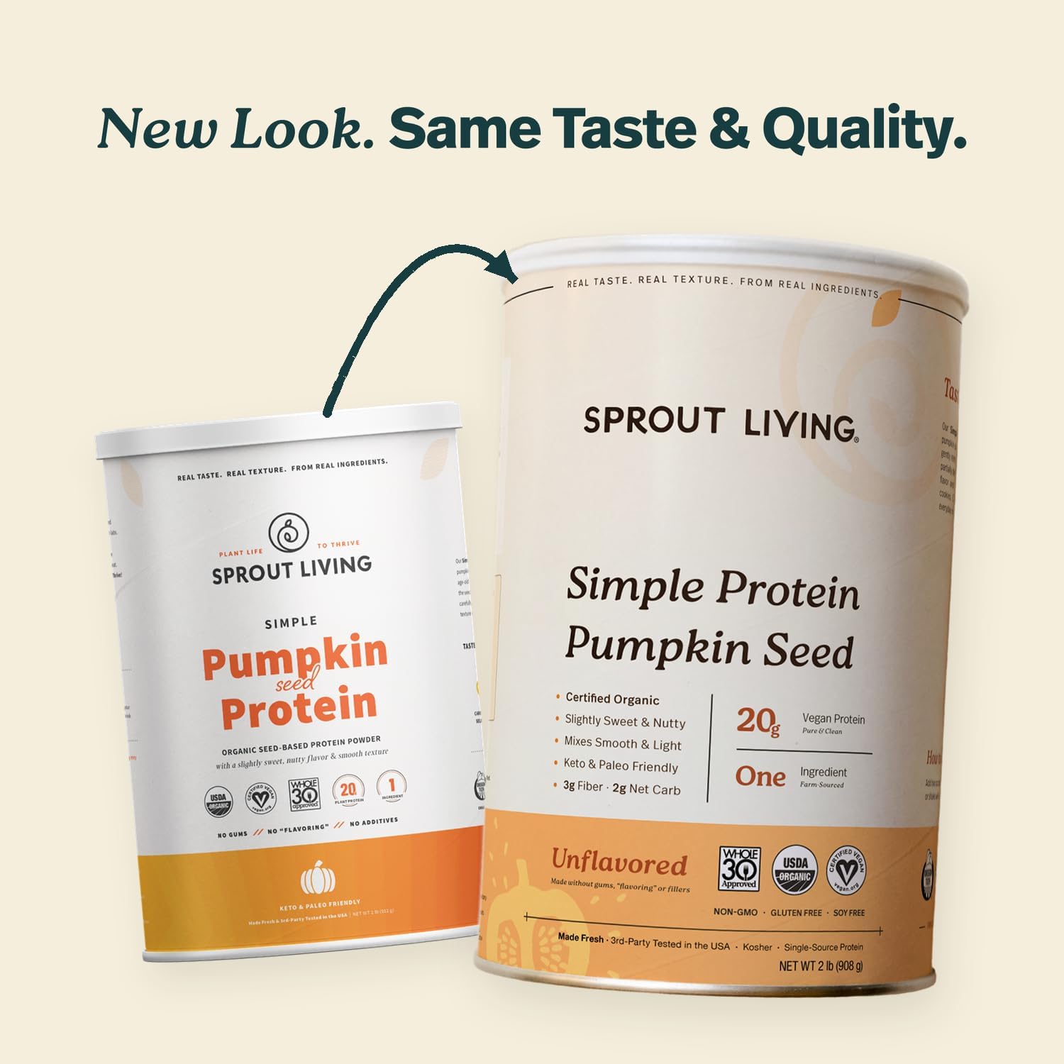 Sprout Living Organic Pumpkin Seed Protein Powder, Unflavored, 20 Grams of Plant Based Protein Powder Without Artificial Sweeteners, Non Dairy, Non-GMO, Vegan, Gluten Free (1 Pound, 14 Servings)