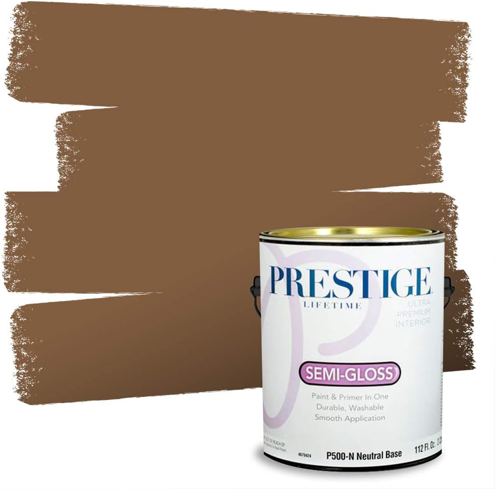 PRESTIGE Paints Exterior Paint and Primer In One, 1-Gallon, Flat, Comparable Match of Sherwin Williams* Sable*