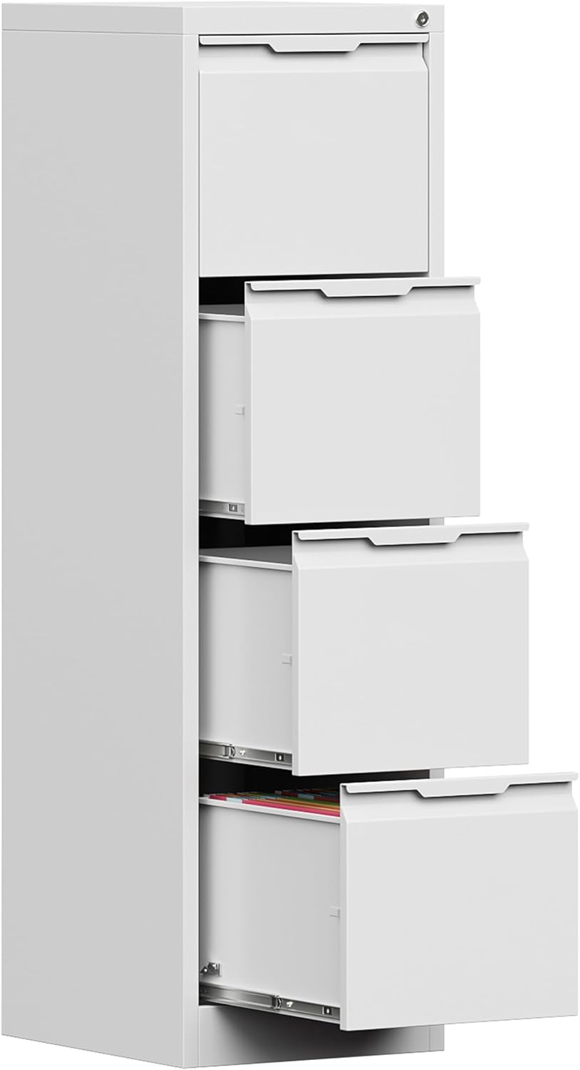 3 Drawer File Cabinet with Lock,Vertical Filing Cabinets for Home Office,Heavy Duty Metal File Cabinet for Hanging A4/Letter/Legal Size File,Vertical File Cabinet 15" W X 17.8" D X 38.3" H-Black
