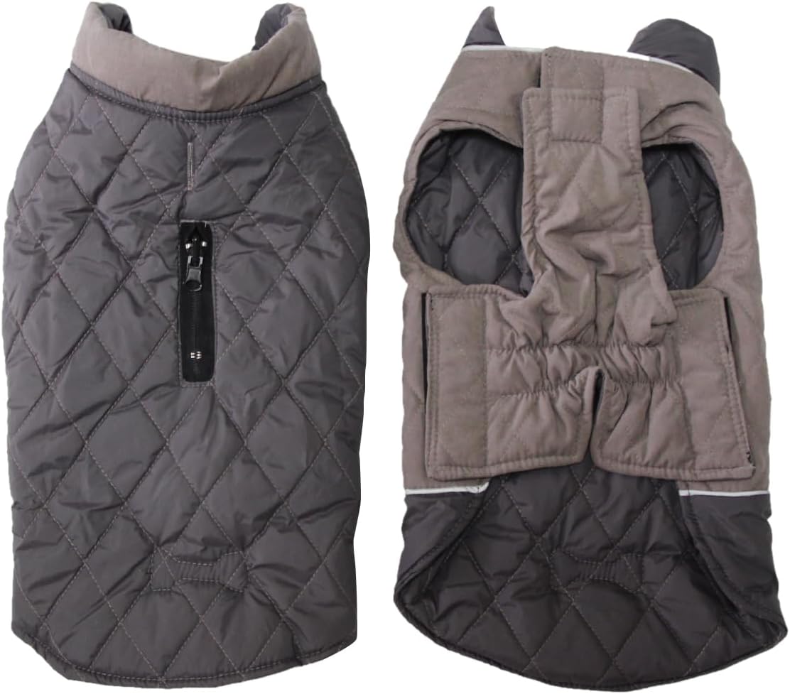 Vecomfy Reversible Dog Coat for Small Dogs with 2 Leash Openings