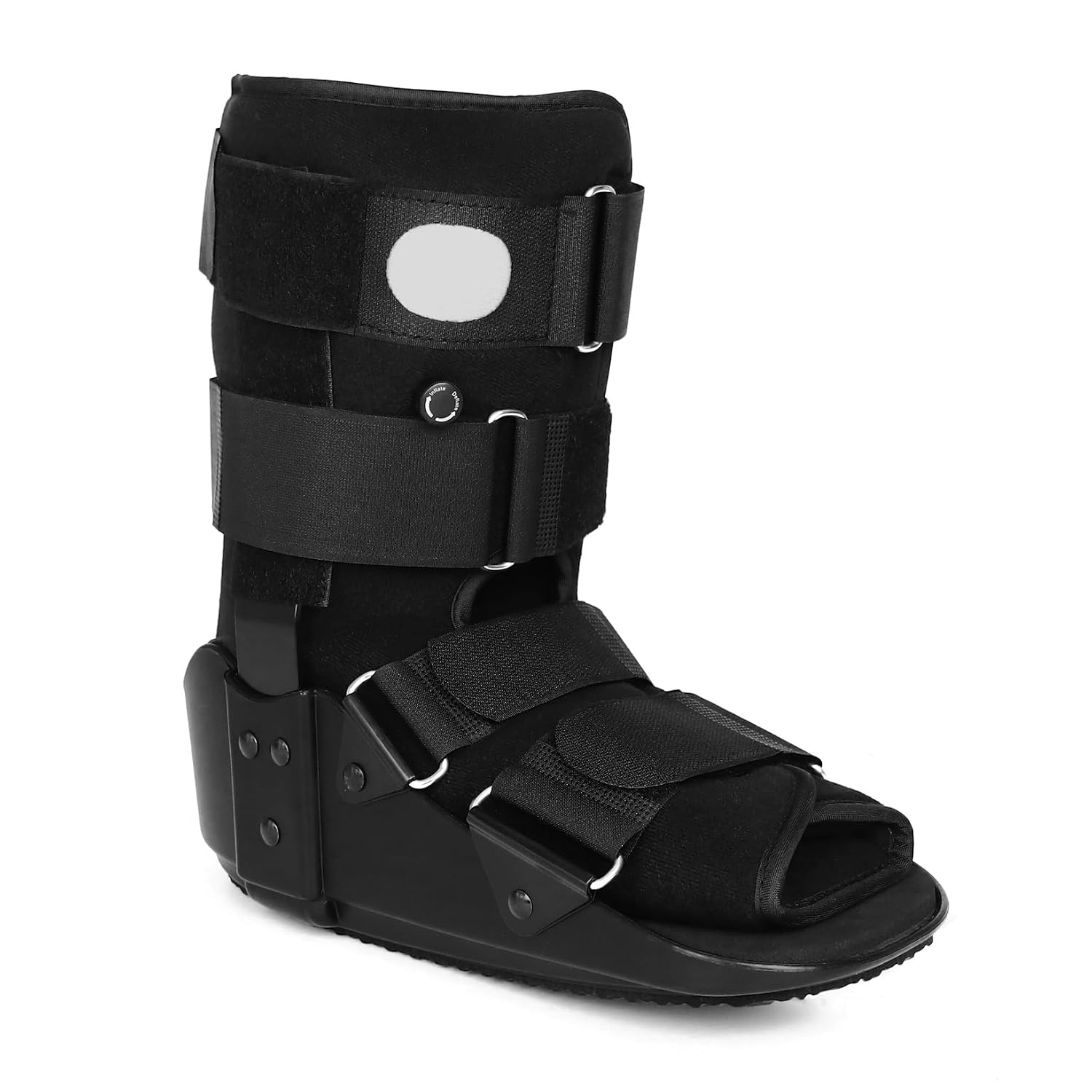 Medibot Advanced Walking Boot for Ankle Injuries & Fractures Adjustable Air Splint with Pump, Large Black, Fits Shoe Size 9.5-13.5'', Men and Women