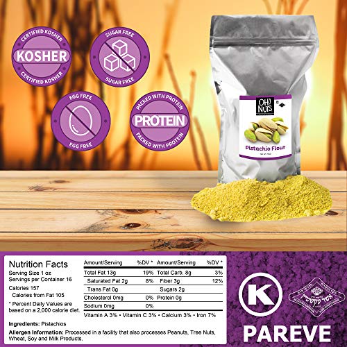 Oh! Nuts Flour | Fresh Flour in Resealable Bulk Bag | Healthy Flour for Baking, Cooking & Eating Recipes | Certified Kosher, Dairy & Egg Free