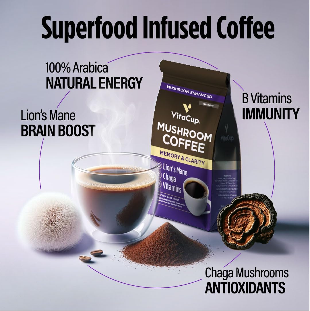 VitaCup Genius Keto Ground Coffee with MCT Oil, 11oz
