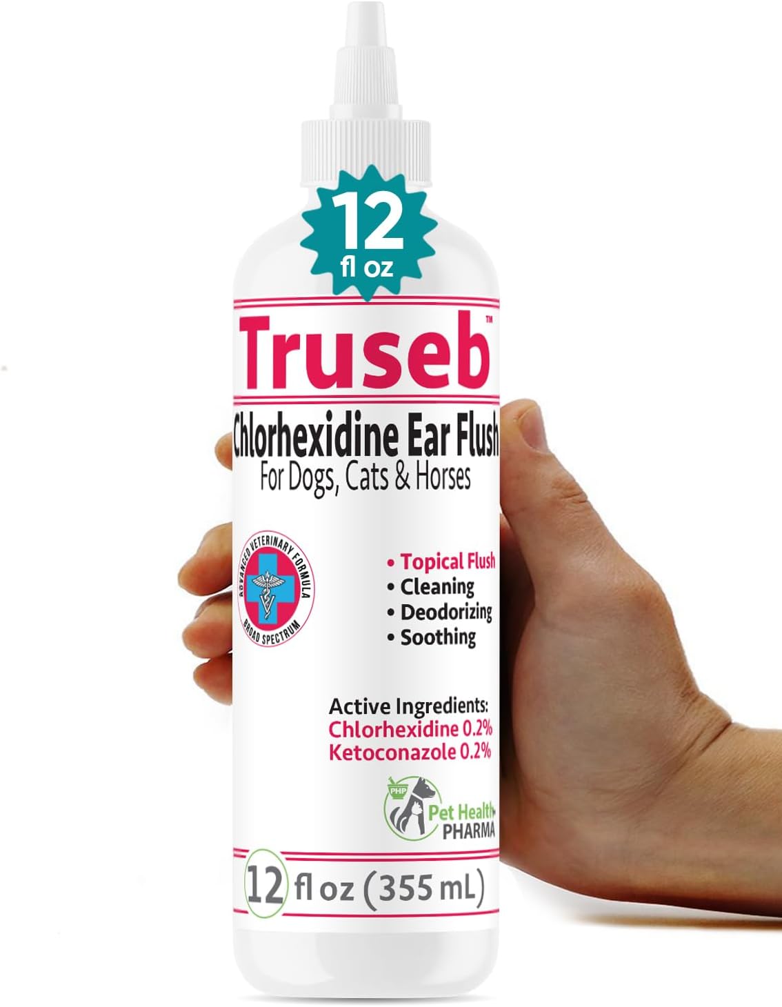 Truseb Maximum Strength Dog Ear Infection Treatment Flush