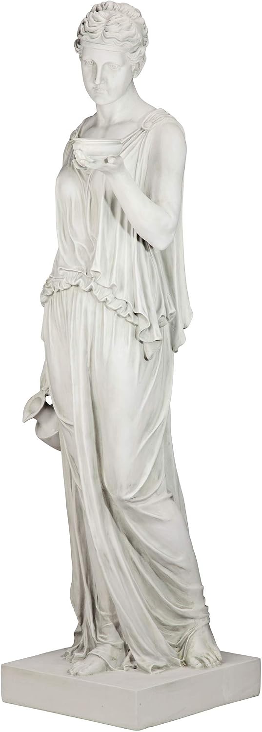Design Toscano KY71304 Hebe Greek Woman Patron of Youth Indoor/Outdoor Garden Statue, Large Size, 10 inches Wide, 32 inches Tall, Handcast Polyresin, Antique Stone Finish