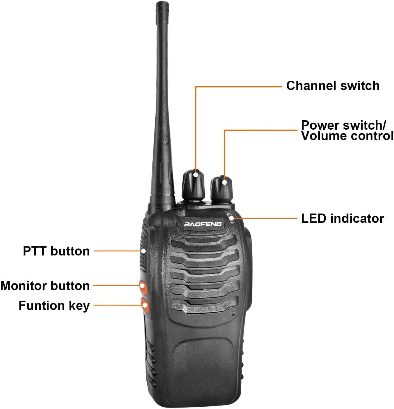 BAOFENG Walkie Talkie BF-888S Two Way Radio 16 CH Radio Black (Pack of 20)