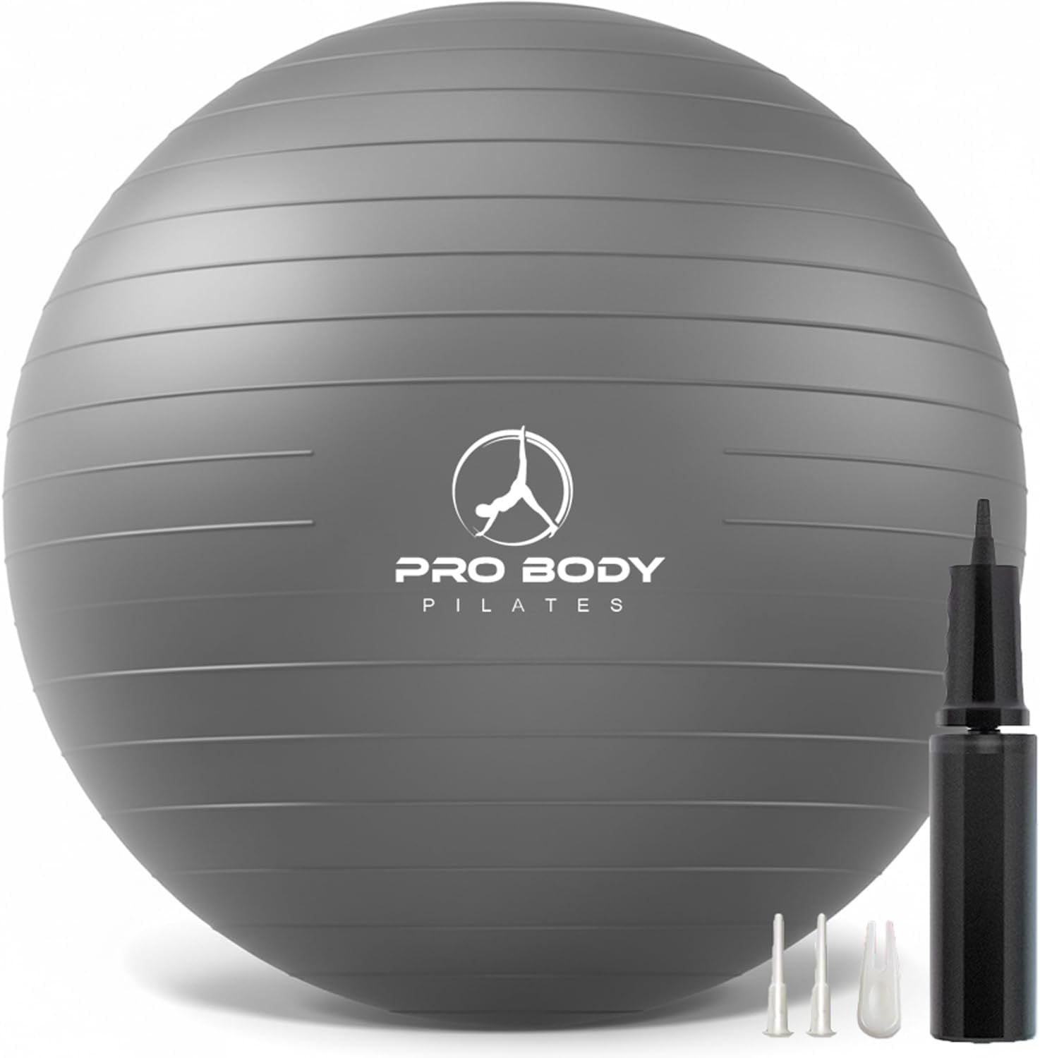 ProBody Pilates Yoga Ball - Vibrant Colors Exercise Ball | 880 lb Load, CA 10P Cert, BPA/Latex/Phthalate-free, PT & Prenatal Use, Recommended by OBs, Pump, Stability Ball