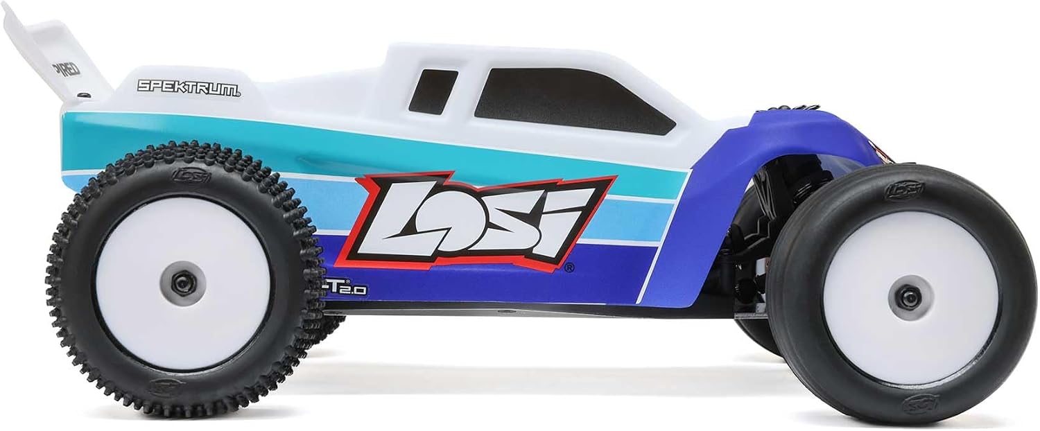 Losi 1/18 Mini-T 2.0 2S 2 Wheel Drive RTR Brushless Stadium Truck Battery & Charger Included Blue LOS-1056T2