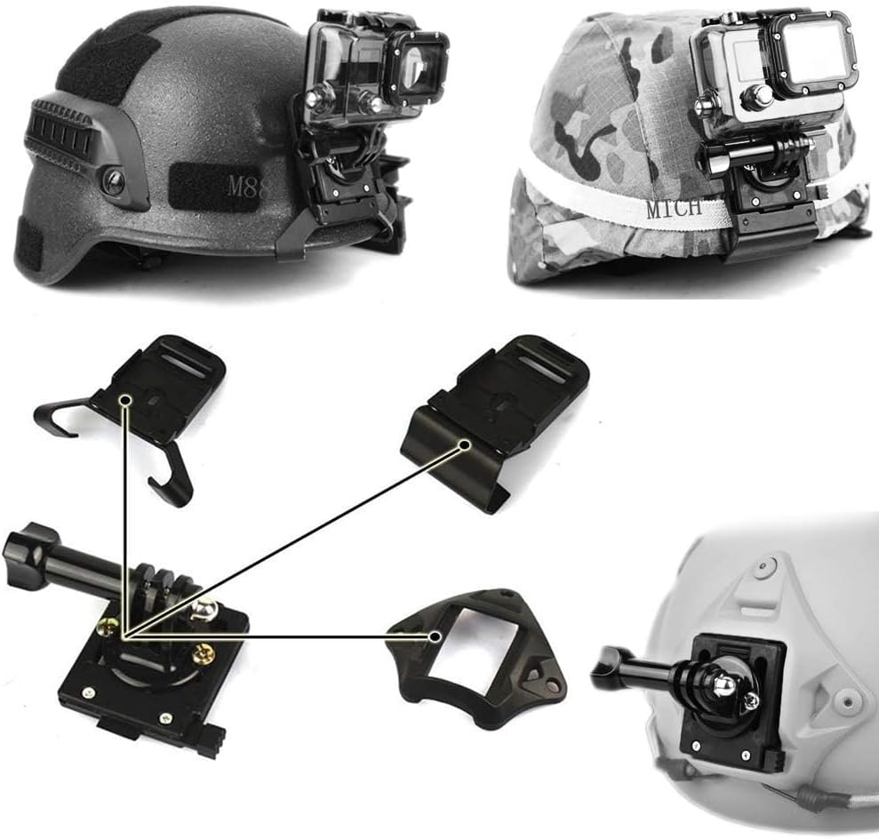 ArmorMason Universal Mount Plate Camera/Light Bracket for NVG Helmet Shroud (Black)
