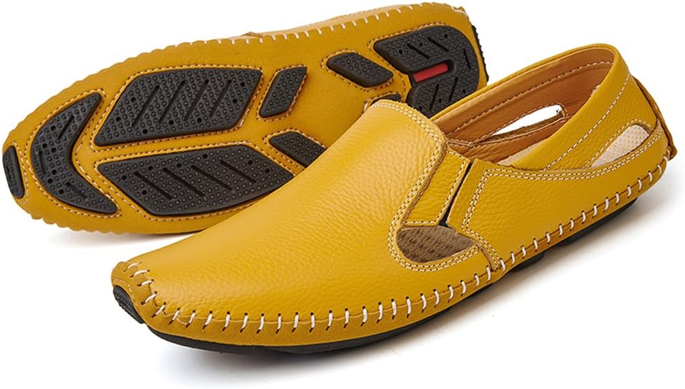 Men's Driving Shoes Leather Slipper Casual Slip on Loafers | Top Grain Leather Upper, Moccasin Toe, Slip-on, Traction Rubber Outsole, Mens Dress Shoes, Mens Casual Loafers