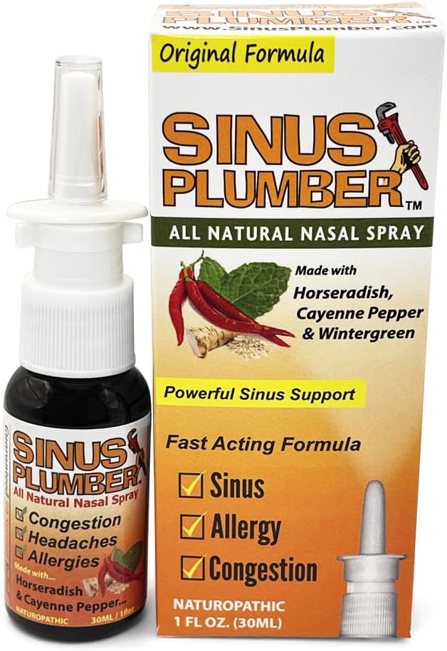 Sinus Plumber Pepper Nasal Spray – Natural Sinus & Allergy Support – Original Formula - 1 fl oz