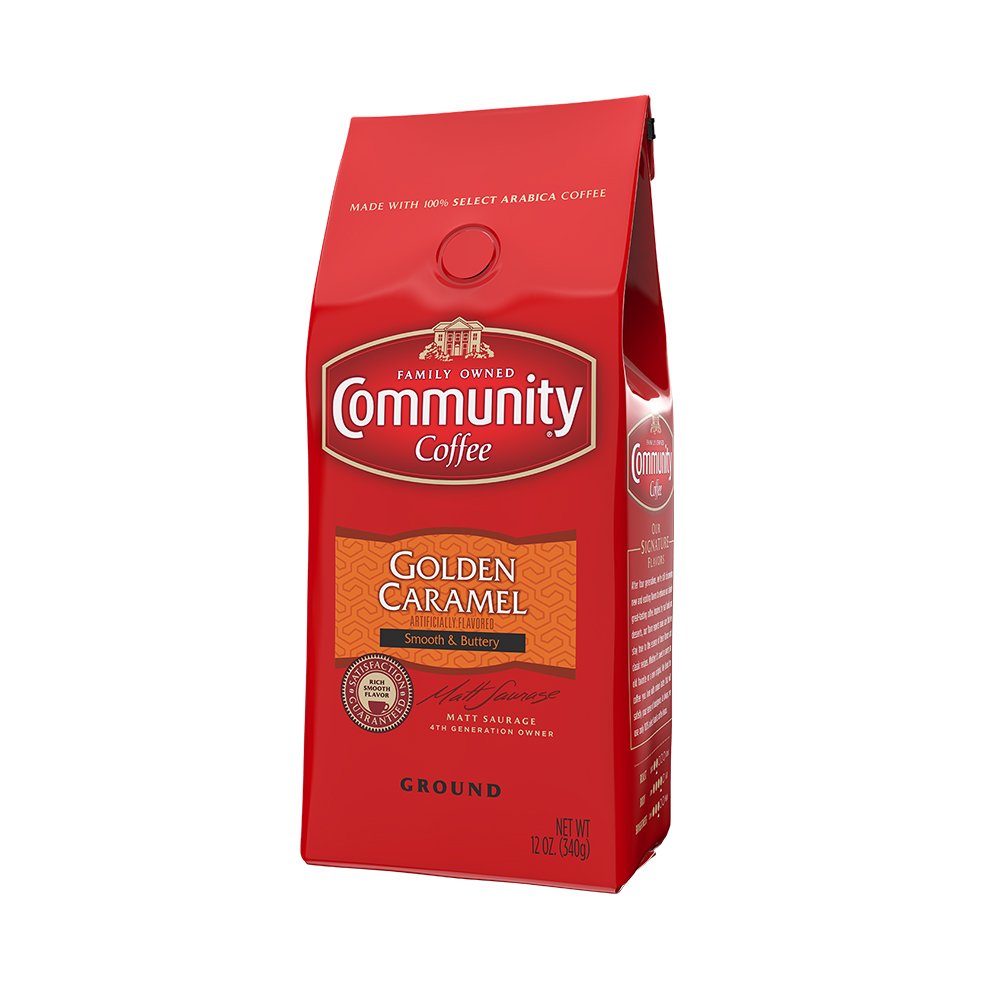 Community Coffee Caramel Cookie Butter Flavored 12 Ounces, Medium Roast Ground Coffee, 12 Ounce Bag (Pack of 1)