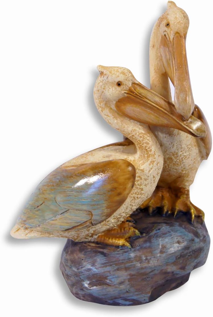 SC Hand Painted Twin Pelican Bird Lovers Figurine 5.25"
