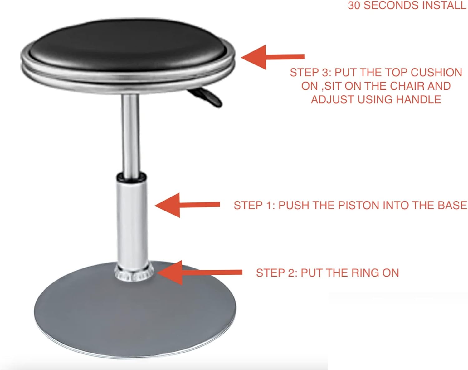 Top Us Arcades Set of 2 Swivel Bar Stools Easy Adjustable Height Leather Padded Cushion Work Home Bar Man Cave Arcade Room Garage Padding Black top