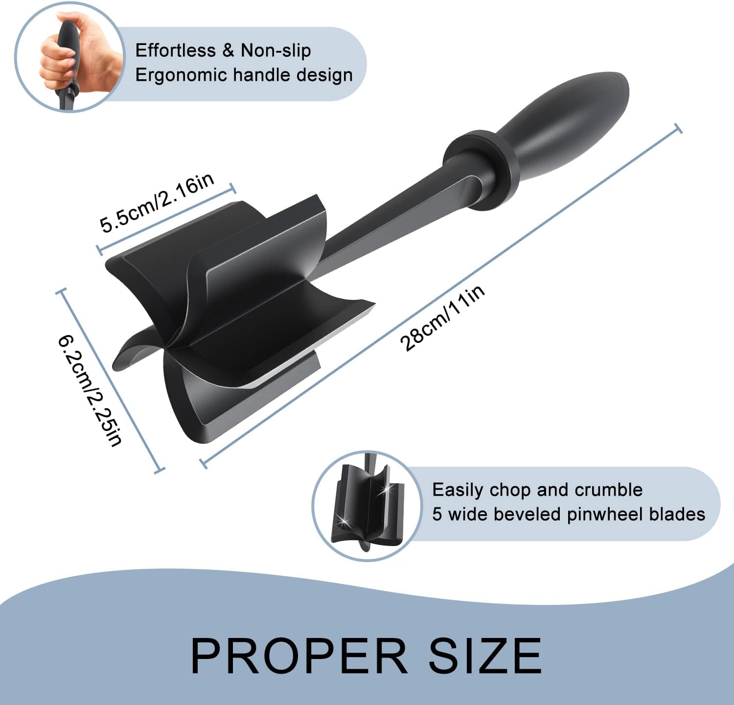 Meat Chopper Ground Beef Masher Tool for Hamburger