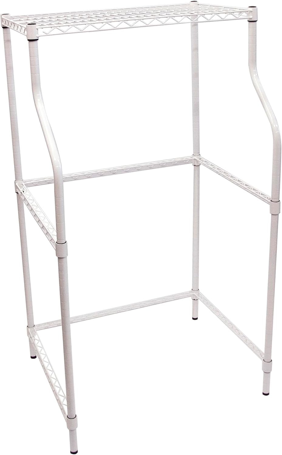 Magic Chef Compact Home Laundry Stand with Upper Dryer Shelf, White | Compact Laundry Stand, White Powder Coated Metal