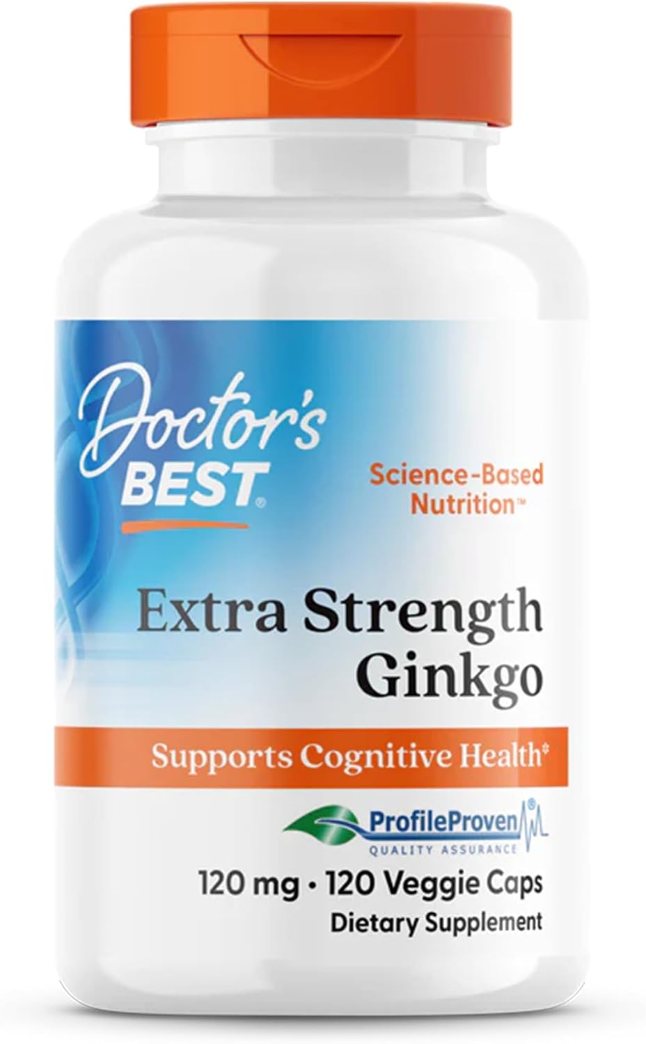 Doctor's Best Extra Strength Ginkgo Biloba Capsules 120 mg - Brain Supplement for Memory and Focus Support, Herbal Cognitive Health Support- 120 Count (Pack of 1)