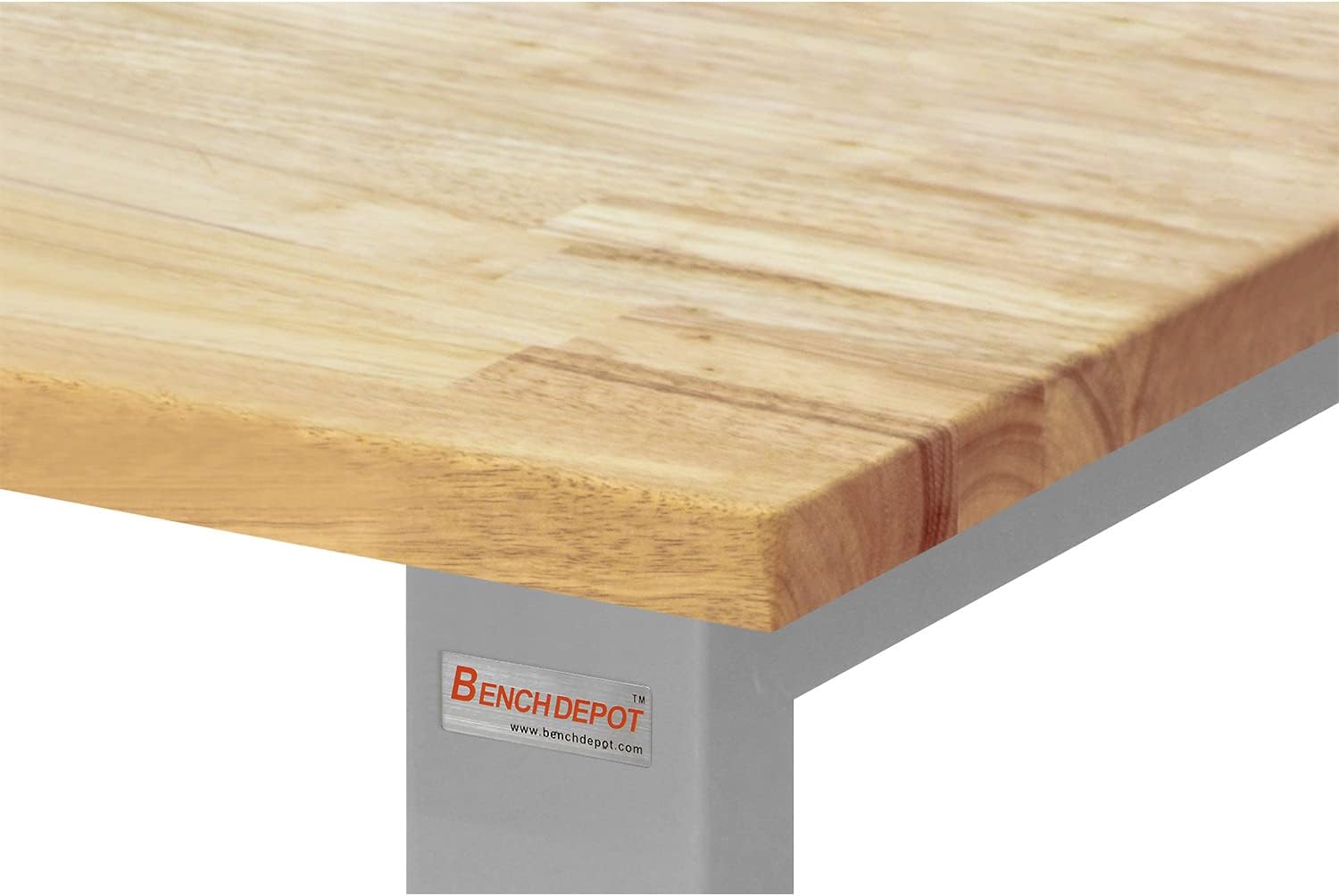 Table & Workbench: 1" Thick Solid Oiled Wood Butcher Block Top, Height Adjustable - 30" D x 48" L x 30" - 36" H - by BenchPro