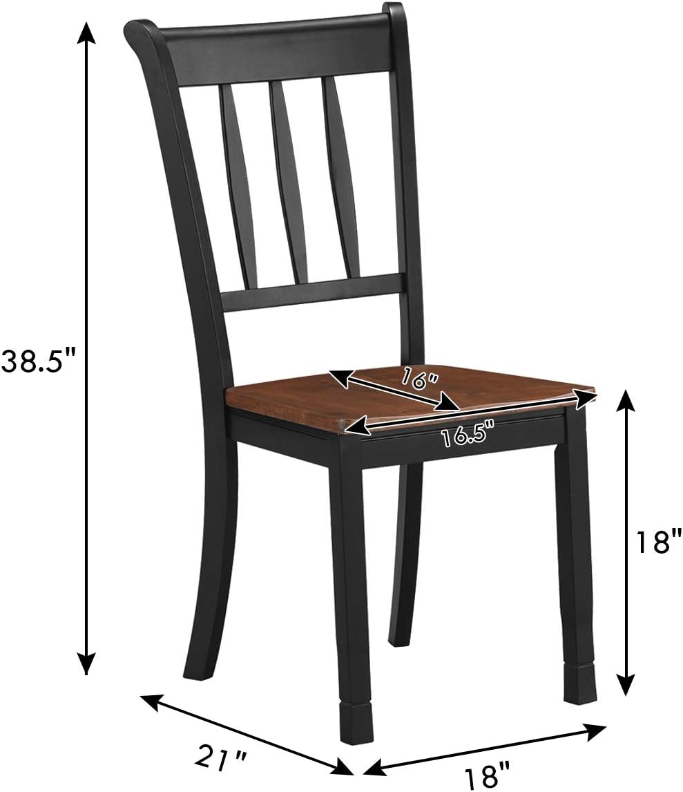 GIANTEX Wood Dining Chairs Set of 2, Armless Kitchen Chairs