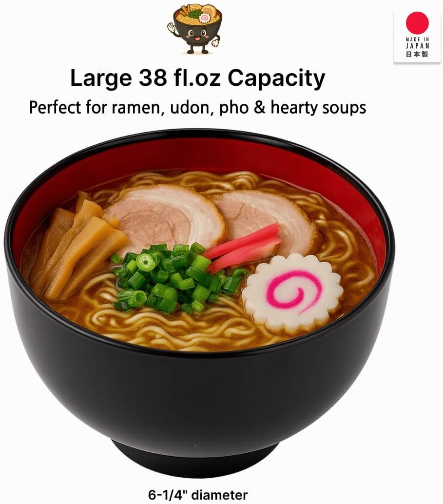 JapanBargain, Set of 2 Japanese Large Ramen Bowls – 38oz Pho, Udon, Noodle