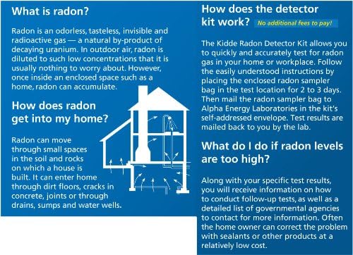Kidde Radon Detector, Home Kit, Professional Analysis