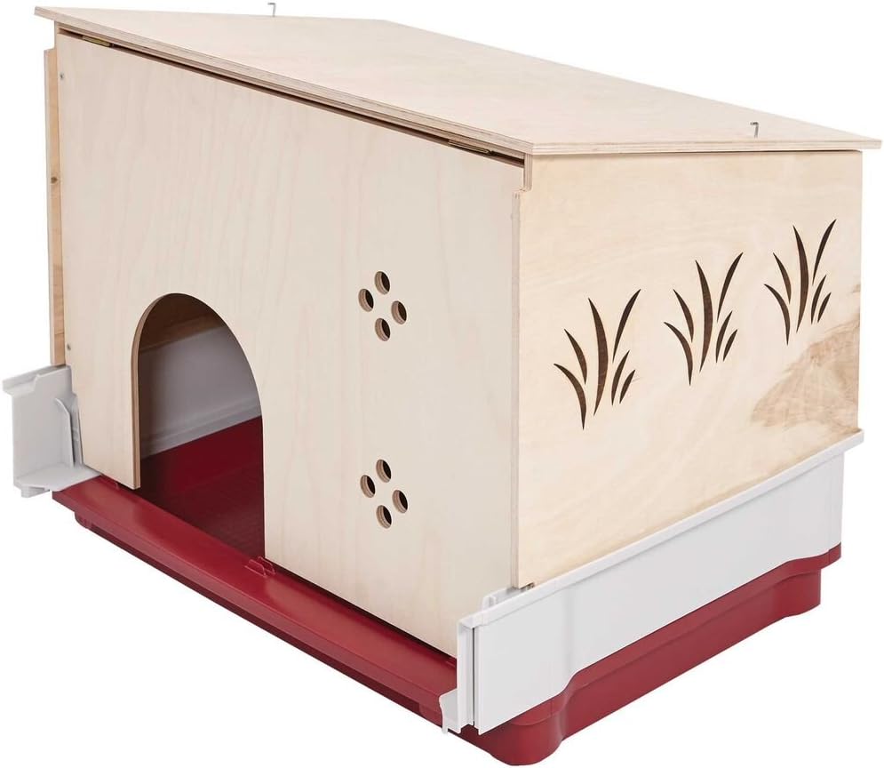 MidWest Homes for Pets 158 Wabbitat Deluxe Rabbit Home, Rabbit Cage, 39.5 L x 23.75 W x 19.75 H Inch, Maroon/White