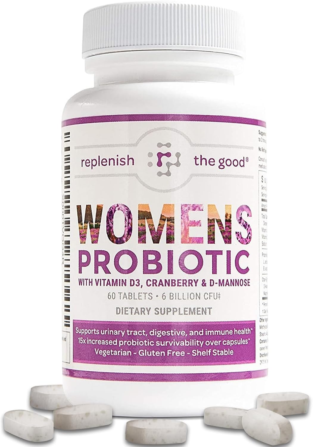 Replenish the Good Daily Probiotic - 6 Billion CFU - Supports Digestive Health -15x More Effective Than Regular Capsules - Relieves Gas, Bloated Stomach & Acid Reflux (60 Count)