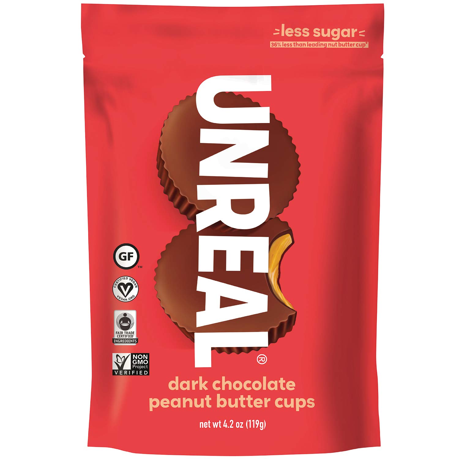 Unreal Dark Chocolate Peanut Butter Cups, 4.2 oz