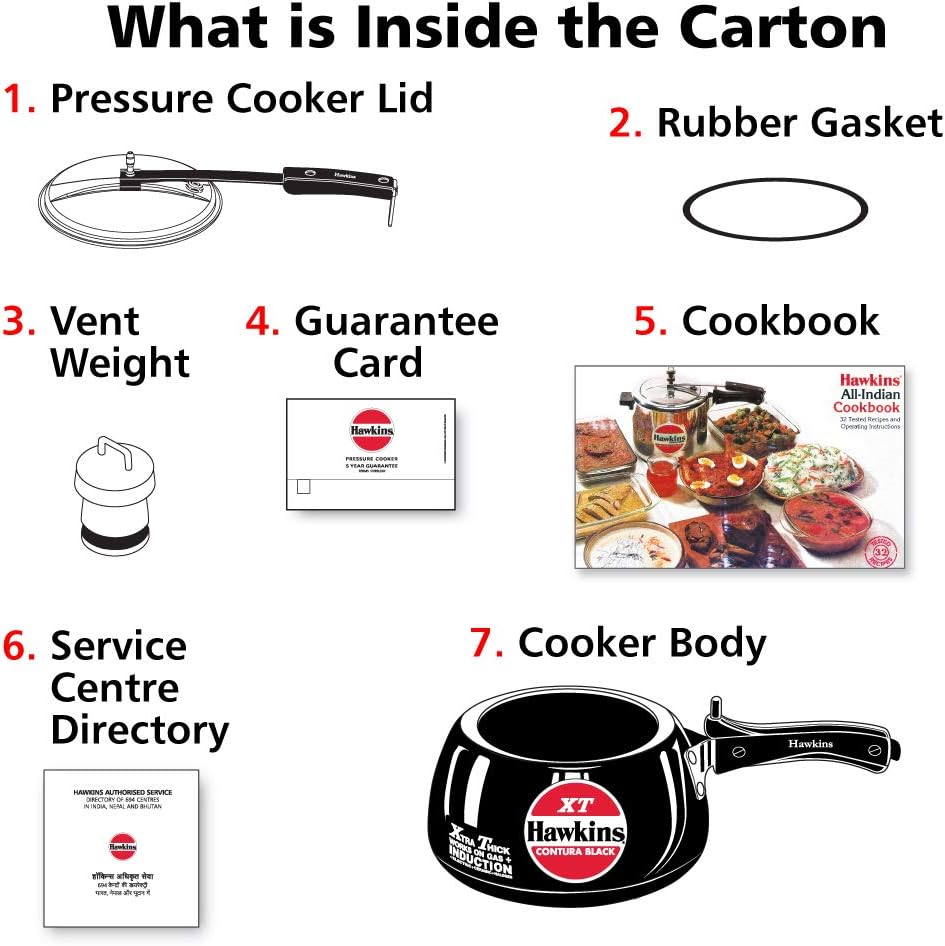 Hawkins Contura Hard Anodized Induction Compatible Extra Thick Base Pressure Cooker, Black, 5L