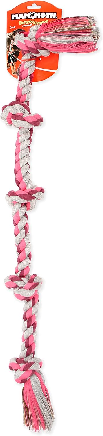 Mammoth Flossy Chews Color Rope Tug – Premium Cotton-Poly Tug Toy for Dogs – Interactive Dog Rope Toy – Tug Dog Chew Toy