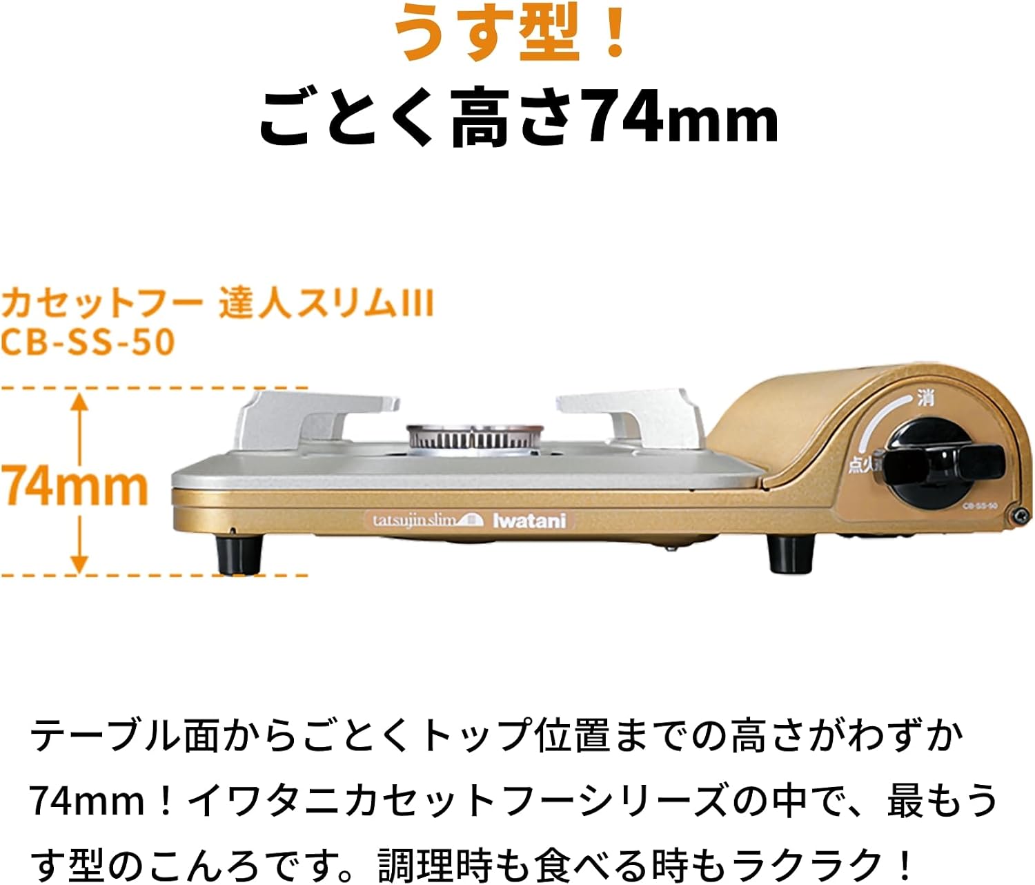Iwatani Cassette Grill TATSUJIN Slim Ⅲ CB-SS-50
