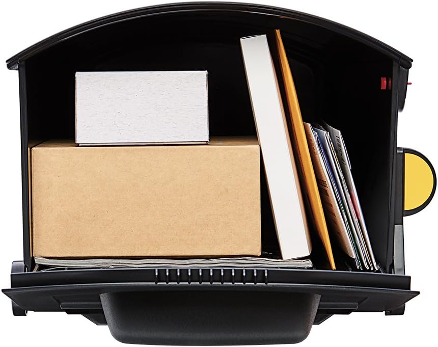 Gibraltar Mailboxes Patriot Large Capacity Rust-Proof Plastic Black, Post-Mount Mailbox, GMB515B01