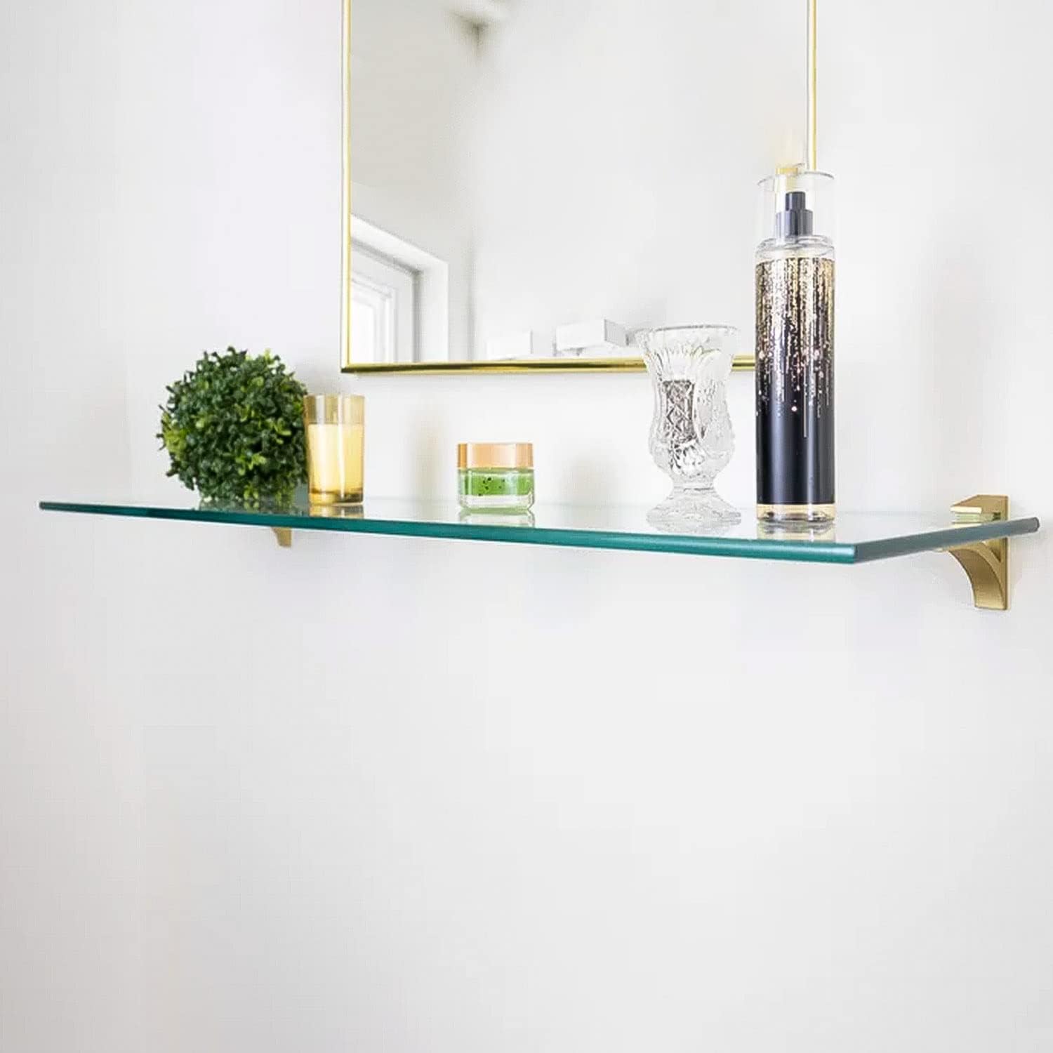 Fab Glass and Mirror Glass Shelf 8" X 30" Clear