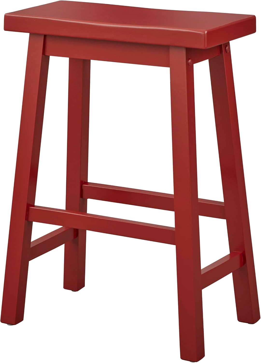 SilkWood Studio Arizona 24 inch Solid Wood Saddle Stool, Red