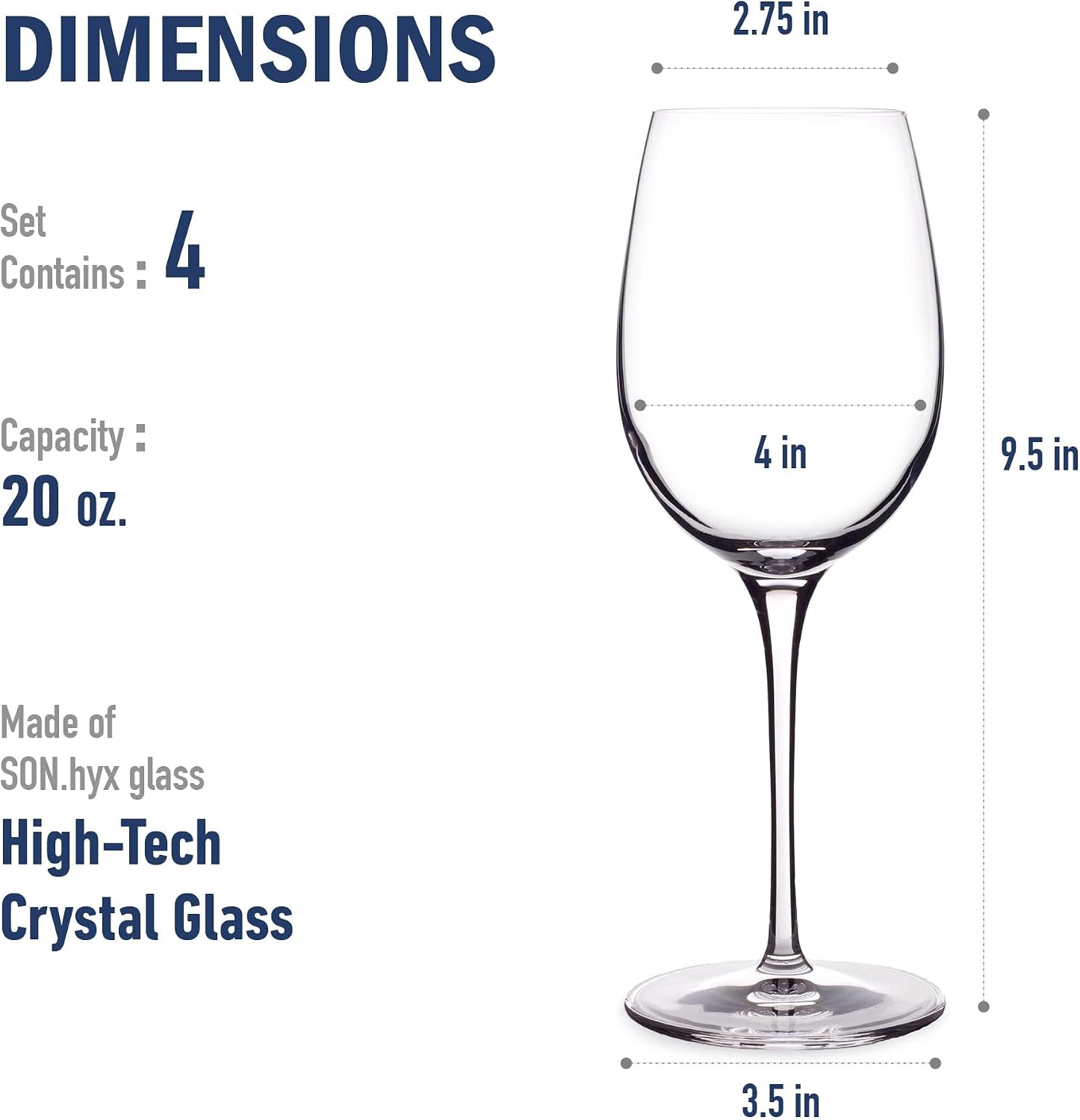 Luigi Bormioli Crescendo Bourgogne Wine Glasses - Clear, Set of 4