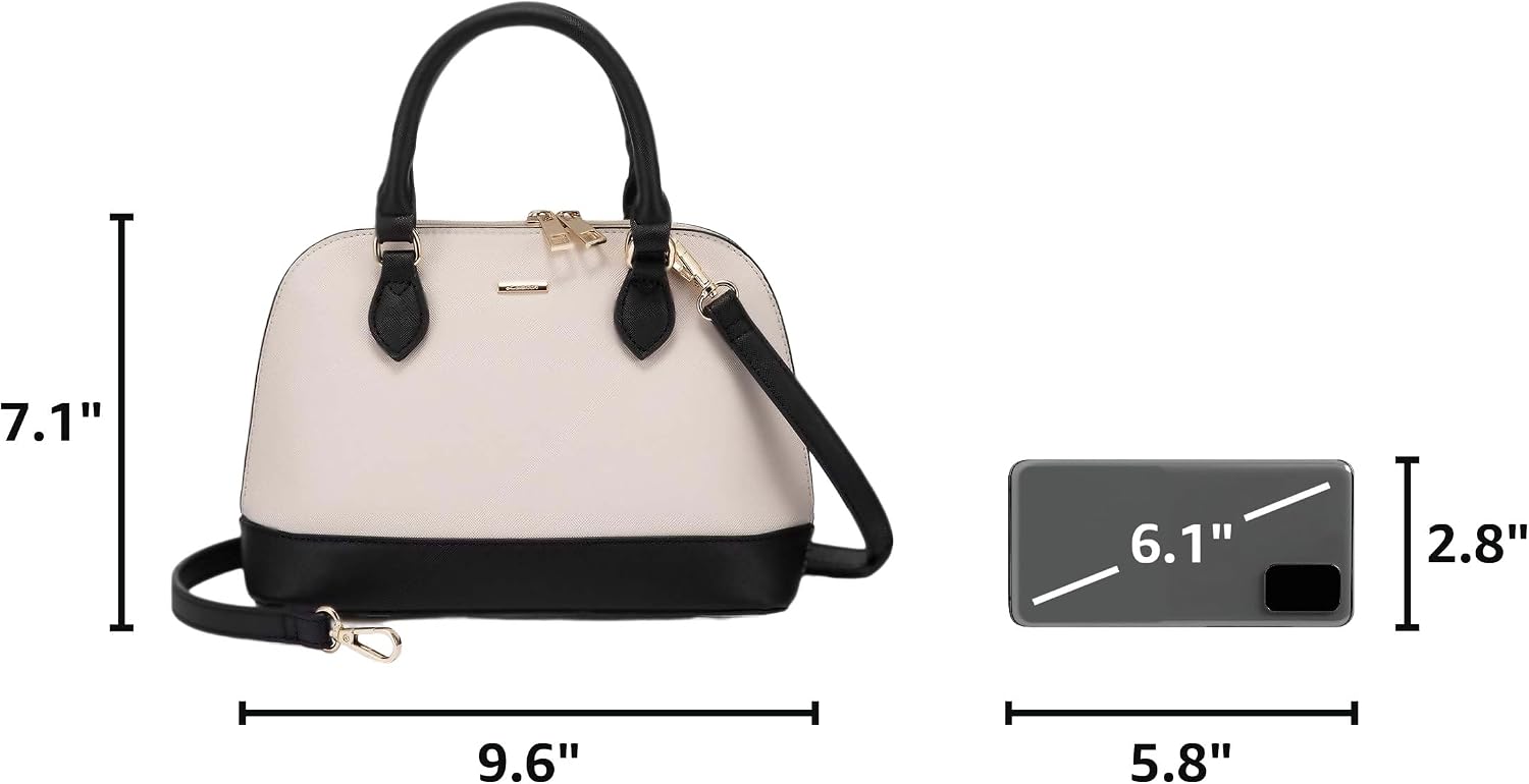 LOVEVOOK Purse for Women, Crossbody Dome Satchel Handbag with Double Zip