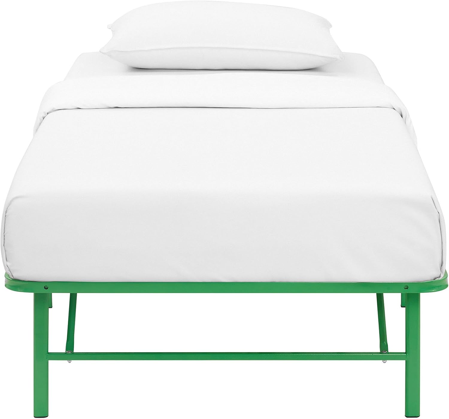 Modway Horizon Queen Bed Frame In Gray - Replaces Box Spring - Folding Metal Mattress Bed Frame