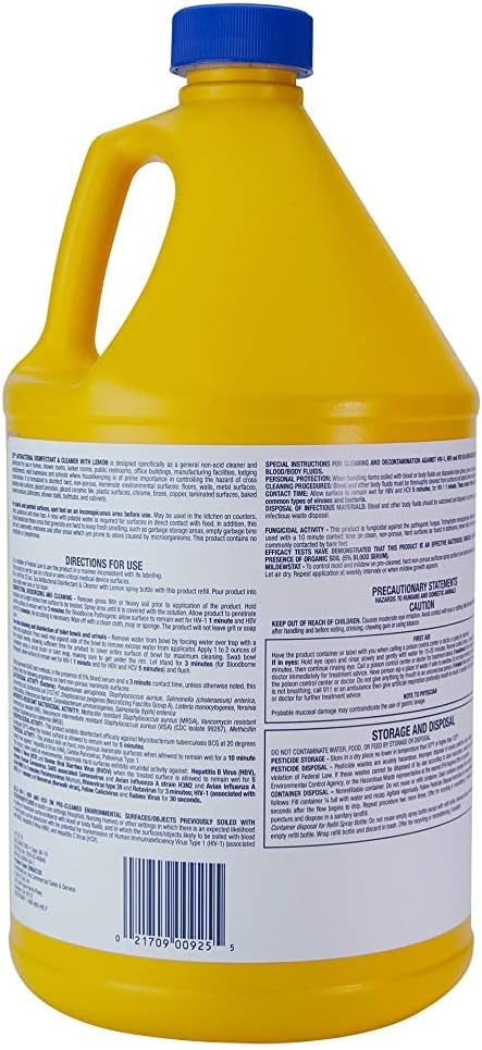 Zep Commercial 1041688 Antibacterial Disinfectant Cleaner with lemon , 1 gal Bottle